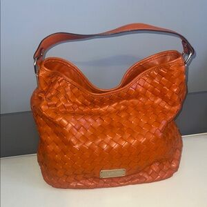 Michael Kors Orange Woven Hobo Bag